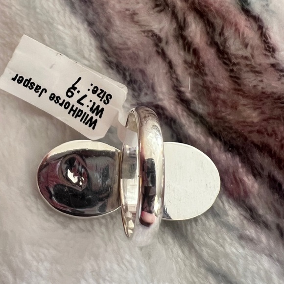 ❤️ Wild Horse Jasper Turquoise Ring Sz 7 Southwest Artisan 8 Gms Rope Design - Picture 10 of 11